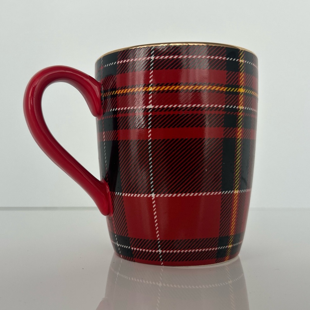 Robert Stanley Home Collection Red Tartan Plaid Coffee Tea Mug Christmas Holiday